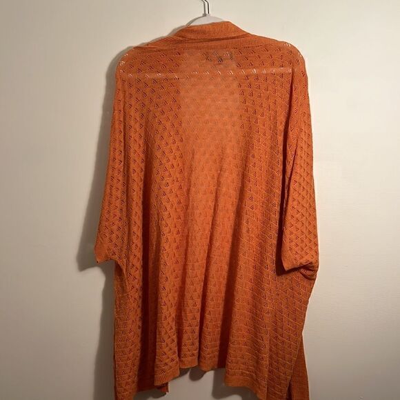 Women’s 2X sweater Jones New York Flowy delicate knit cardigan burnt orange - Picture 10 of 13
